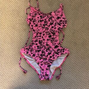 French Connection Pink and Black Swimsuit Sz small